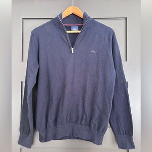 Giovanni Galli Men's Navy Blue 1/3 Zip-Up Sweater Large